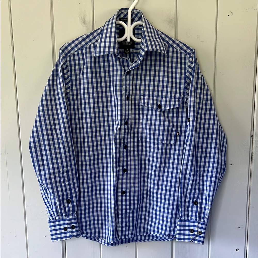 Victorinox Swiss Army Plaid Long Sleeve Button Down Shirt Men’s Size Medium Blue